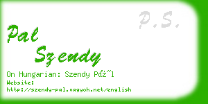 pal szendy business card